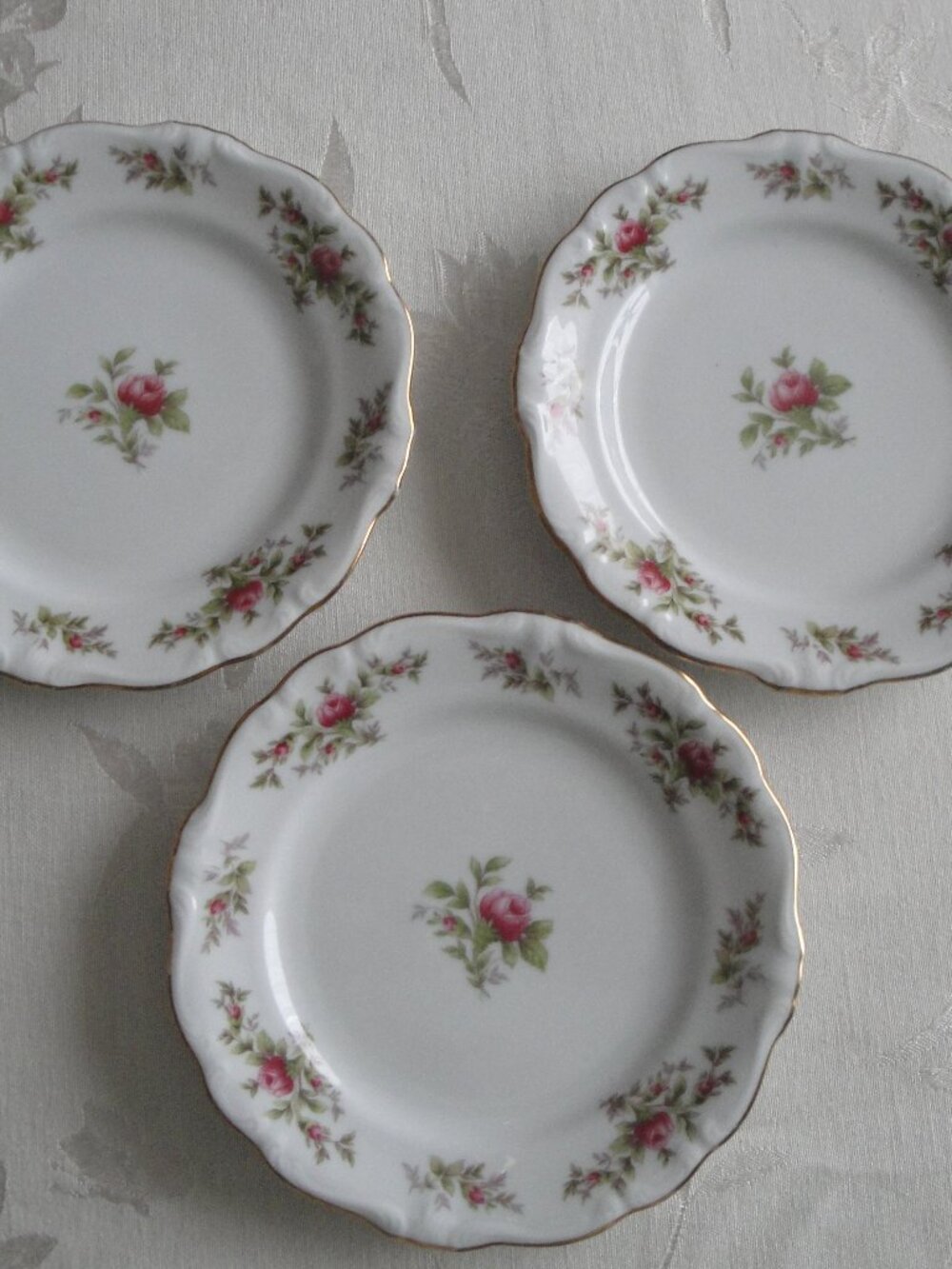 Vintage Bavaria Germany Small Flowered Plates - Set of 3